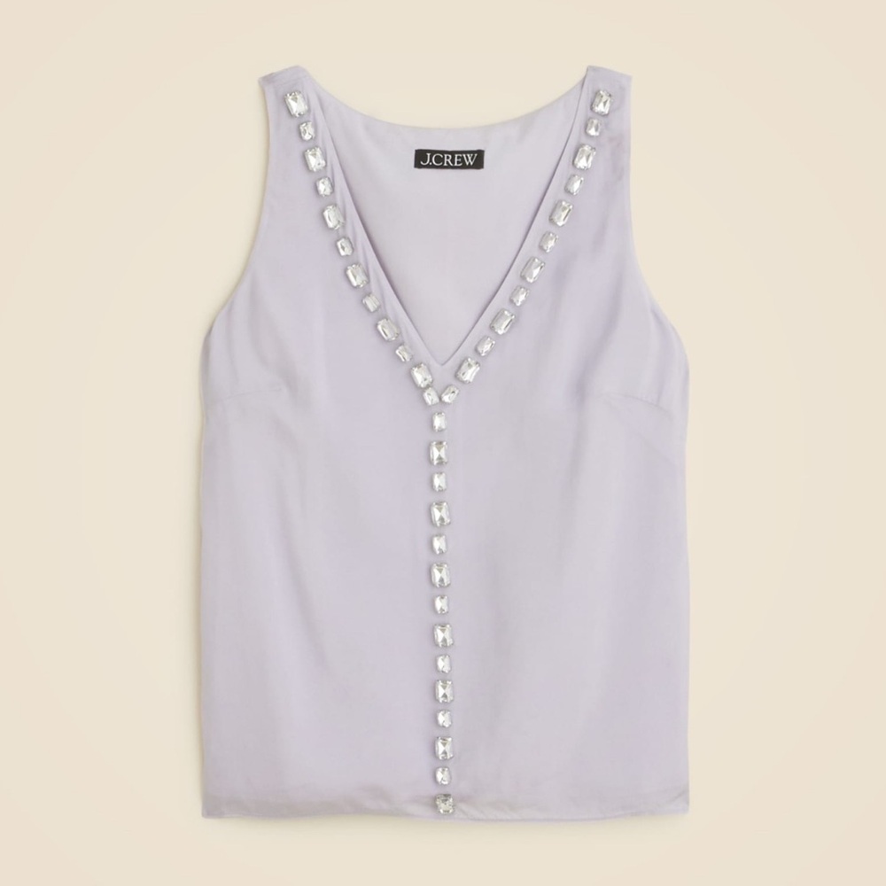J. Crew Light Purple Embellished Tank Top